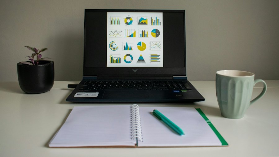 Business documents and charts on a desk